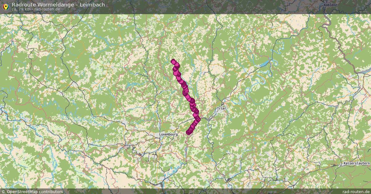 Fahrradroute Wormeldange – Leimbach