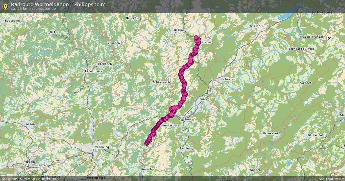 Fahrradroute Wormeldange – Philippsheim