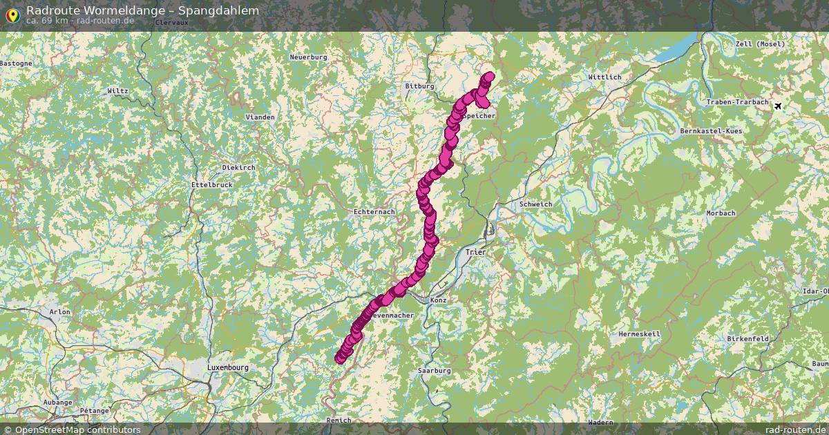 Fahrradroute Wormeldange – Spangdahlem
