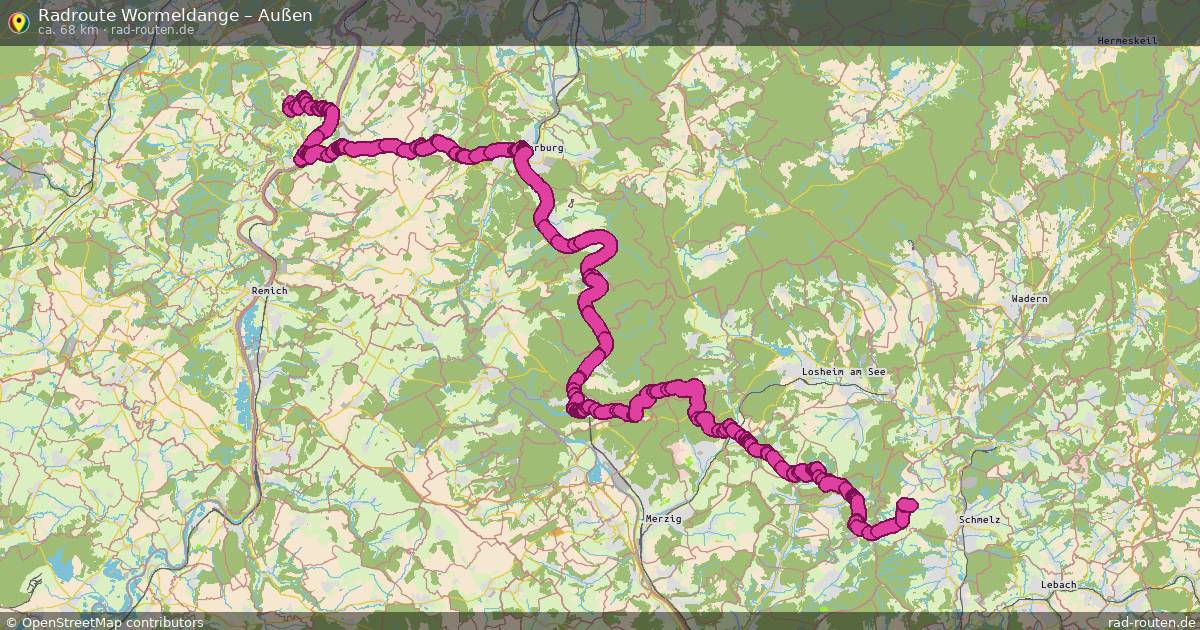 Fahrradroute Wormeldange – Außen
