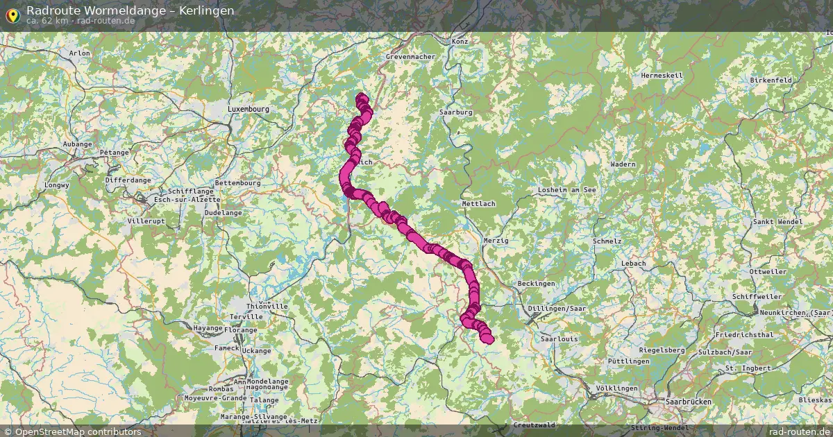 Fahrradroute Wormeldange – Kerlingen