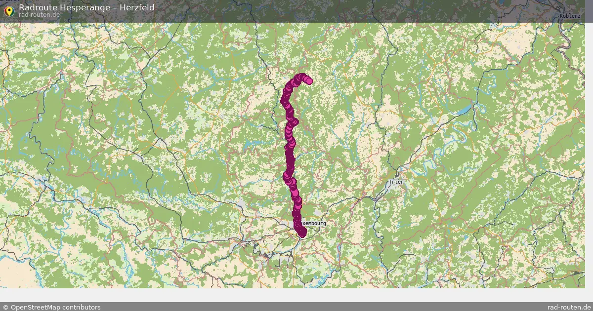 Fahrradroute Hesperange – Herzfeld