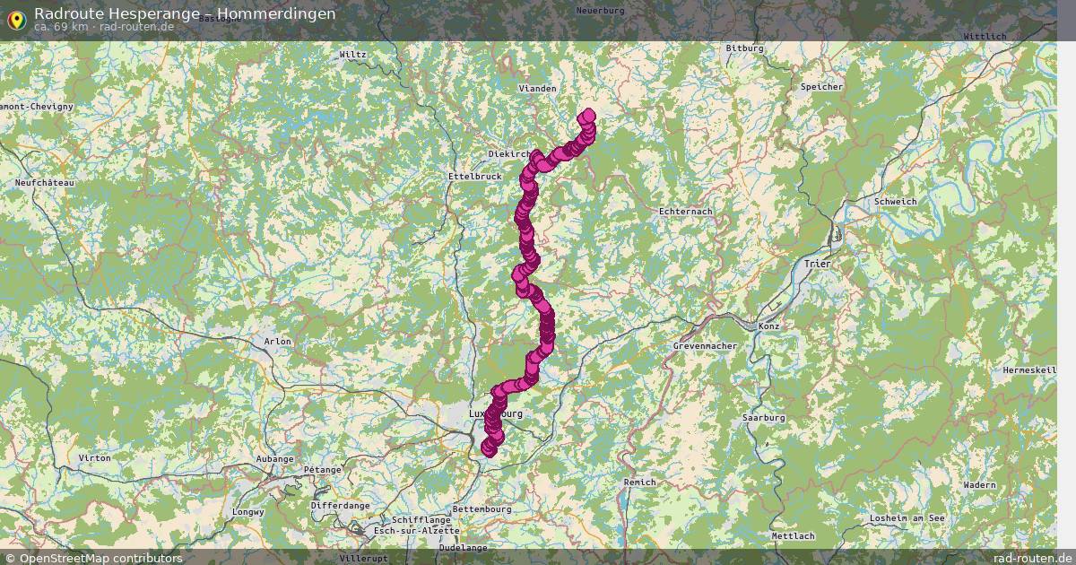 Fahrradroute Hesperange – Hommerdingen
