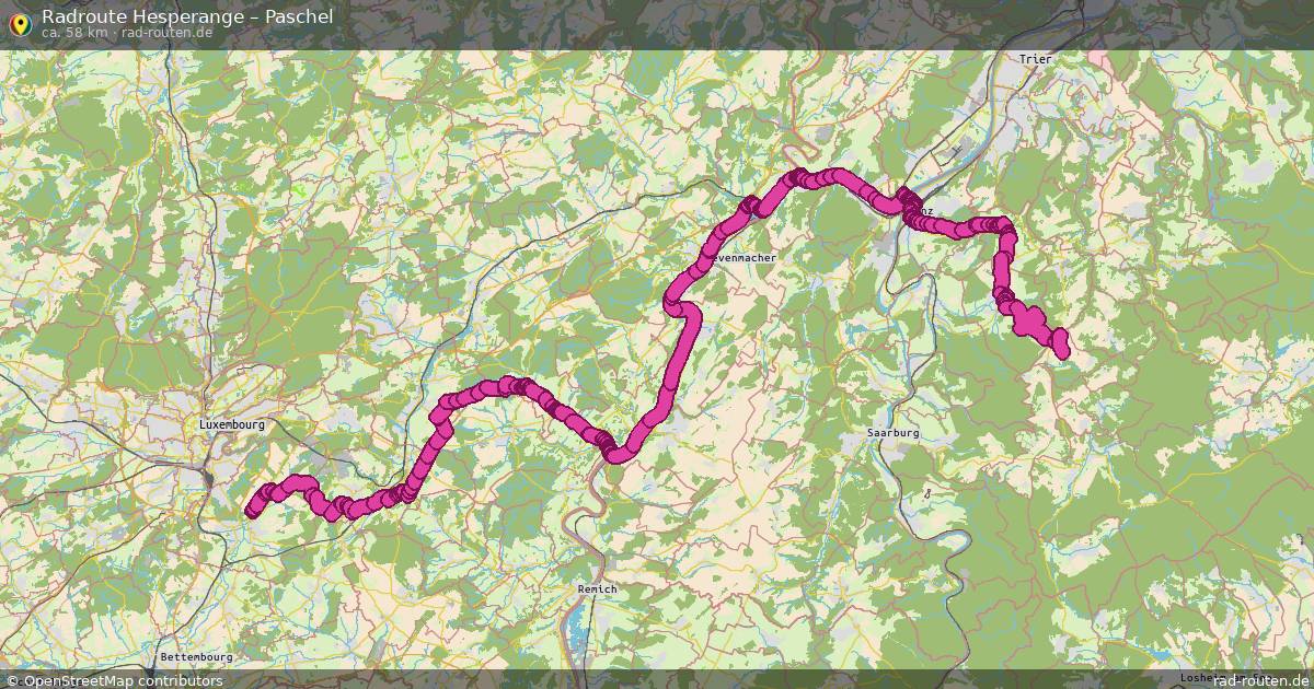 Fahrradroute Hesperange – Paschel