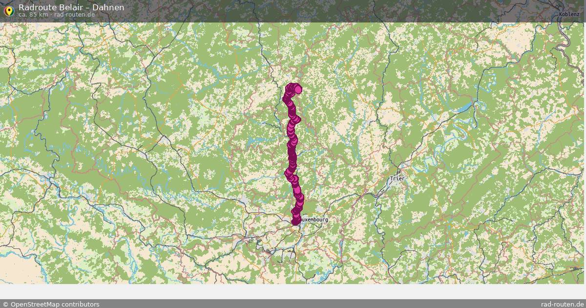 Fahrradroute Belair – Dahnen