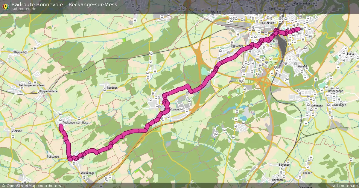 Fahrradroute Bonnevoie – Reckange-Sur-Mess