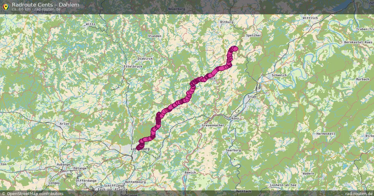 Fahrradroute Cents – Dahlem