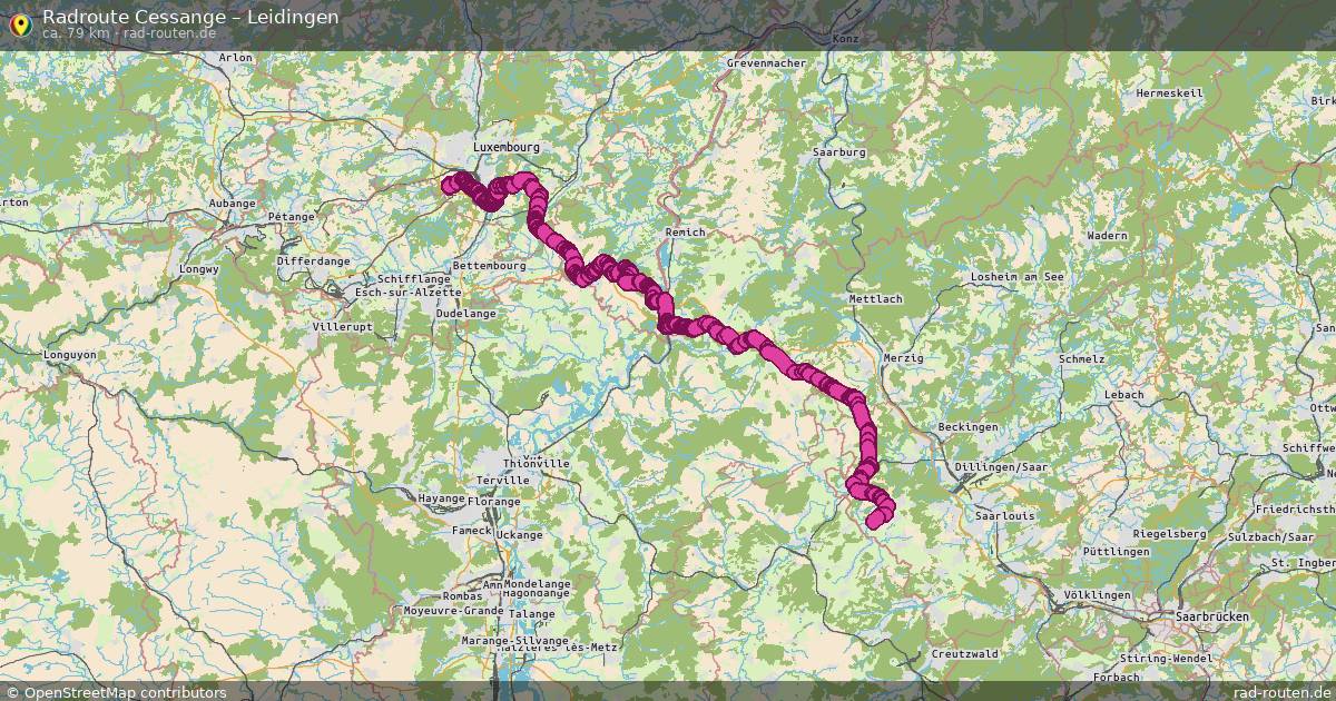 Fahrradroute Cessange – Leidingen