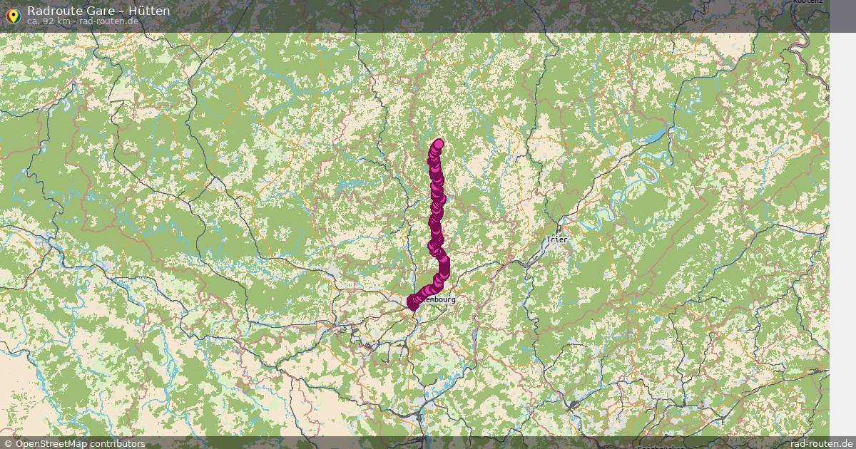 Fahrradroute Gare – Hütten