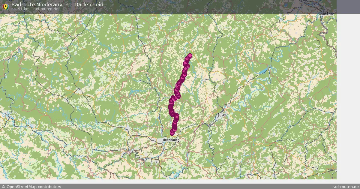 Fahrradroute Niederanven – Dackscheid