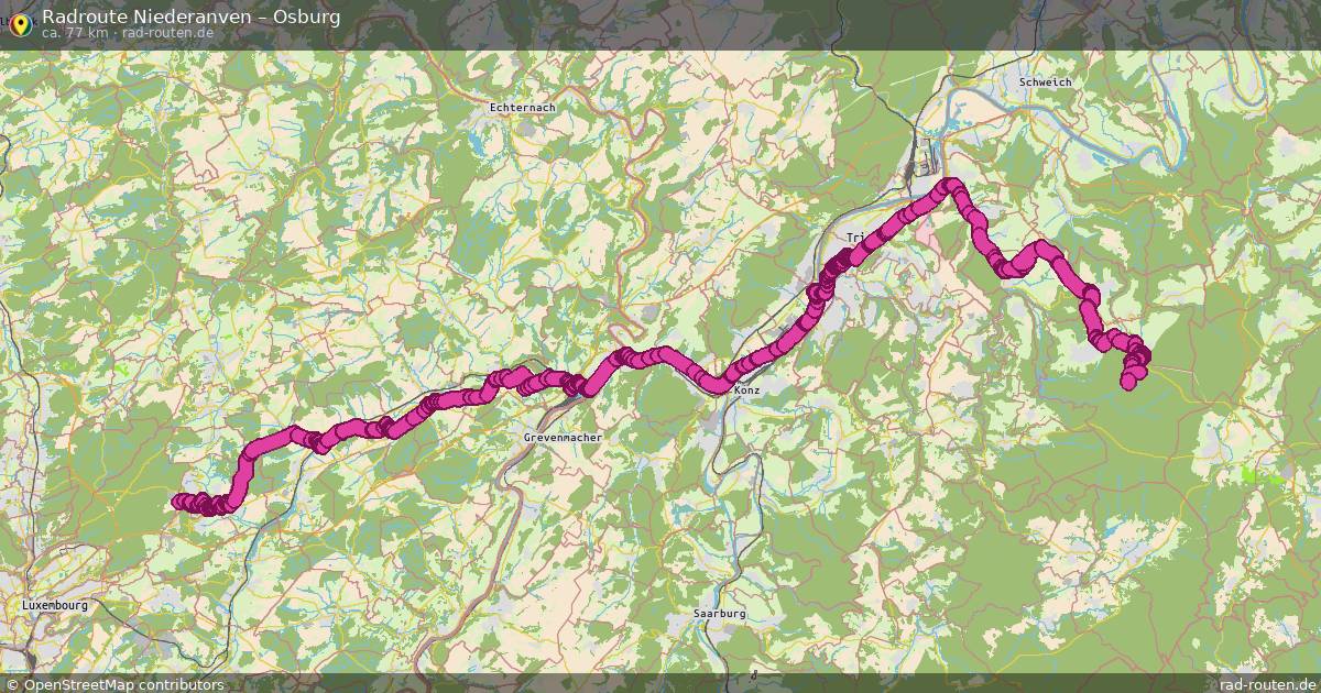 Fahrradroute Niederanven – Osburg