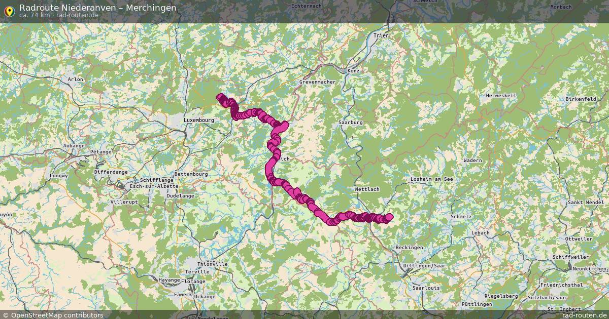 Fahrradroute Niederanven – Merchingen