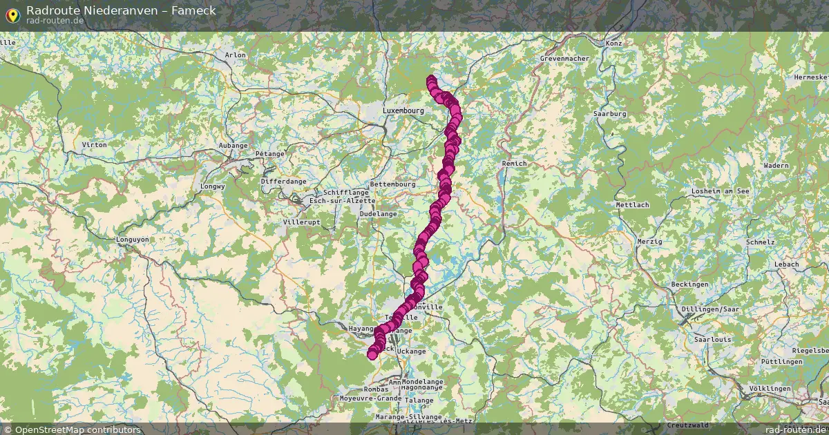 Fahrradroute Niederanven – Fameck