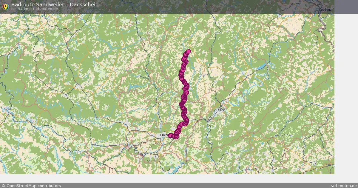 Fahrradroute Sandweiler – Dackscheid