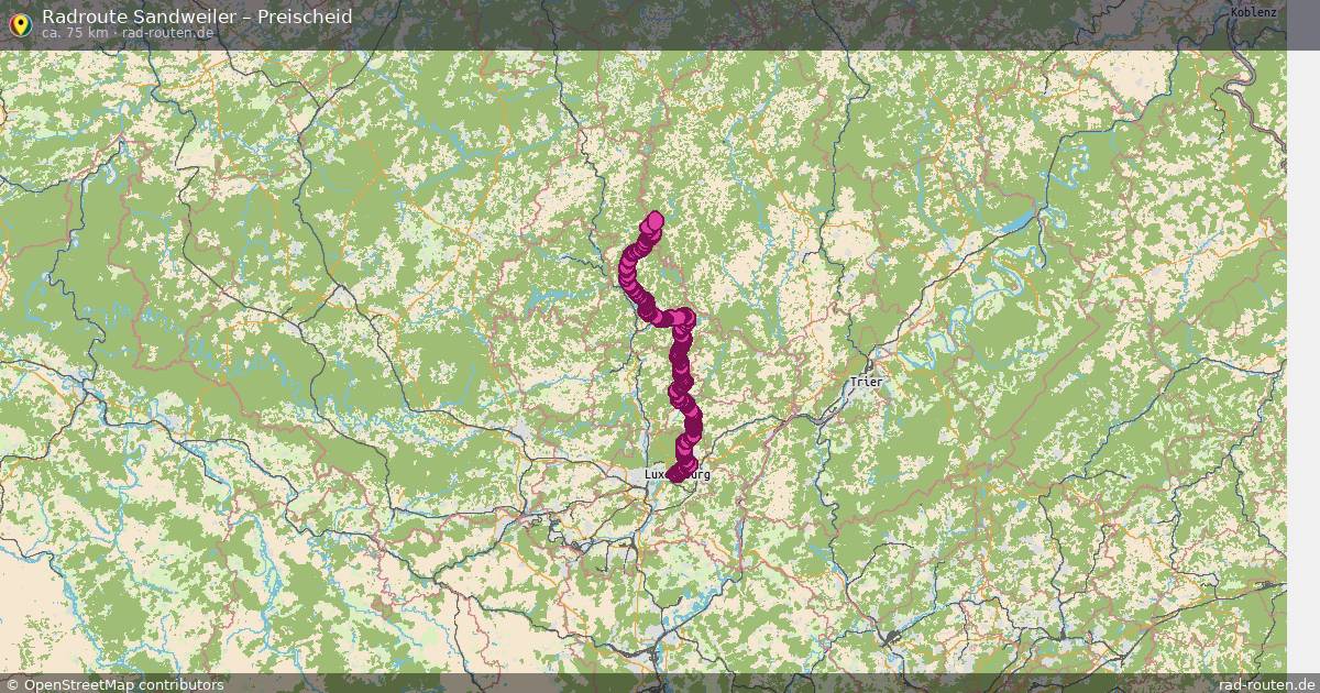 Fahrradroute Sandweiler – Preischeid