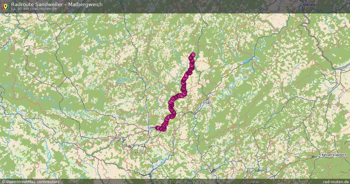 Fahrradroute Sandweiler – Malbergweich