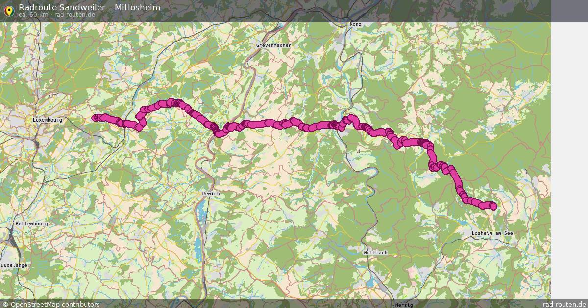 Fahrradroute Sandweiler – Mitlosheim
