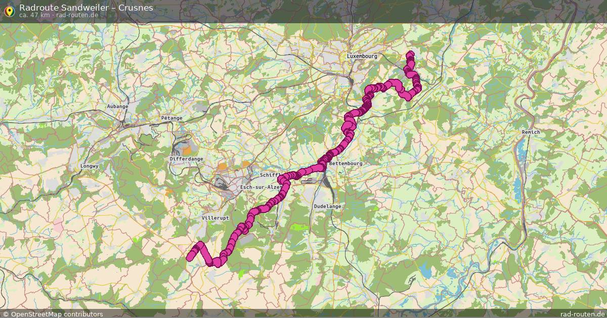 Fahrradroute Sandweiler – Crusnes