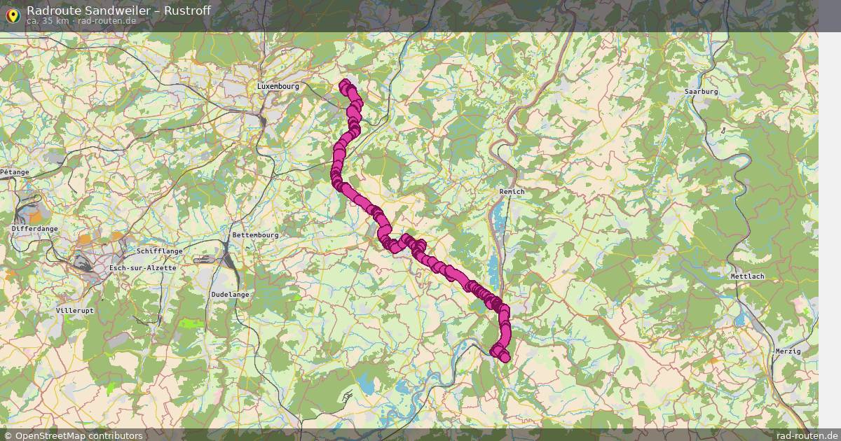 Fahrradroute Sandweiler – Rustroff