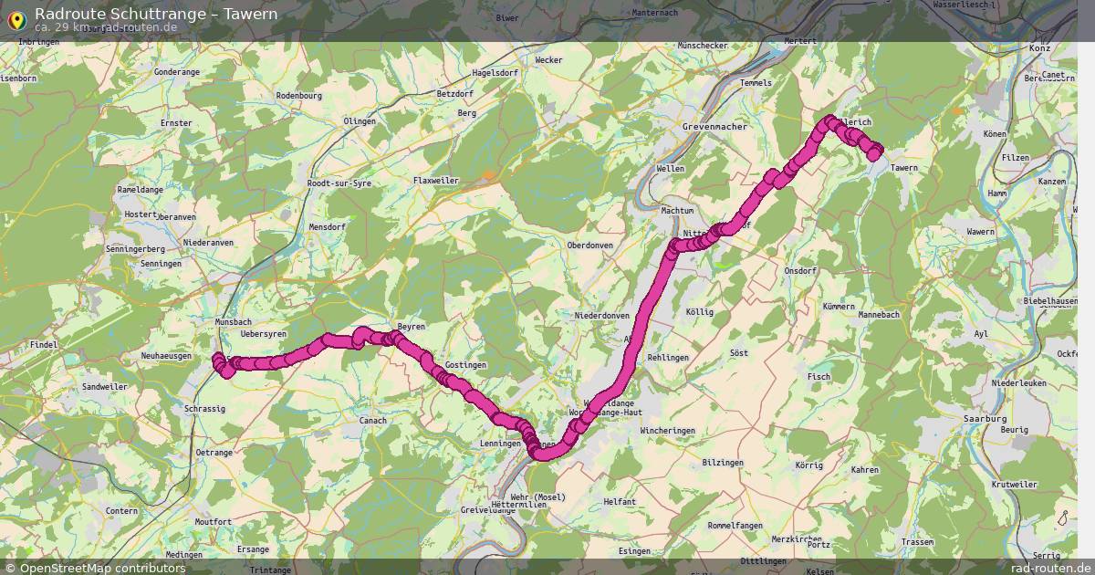 Fahrradroute Schuttrange – Tawern