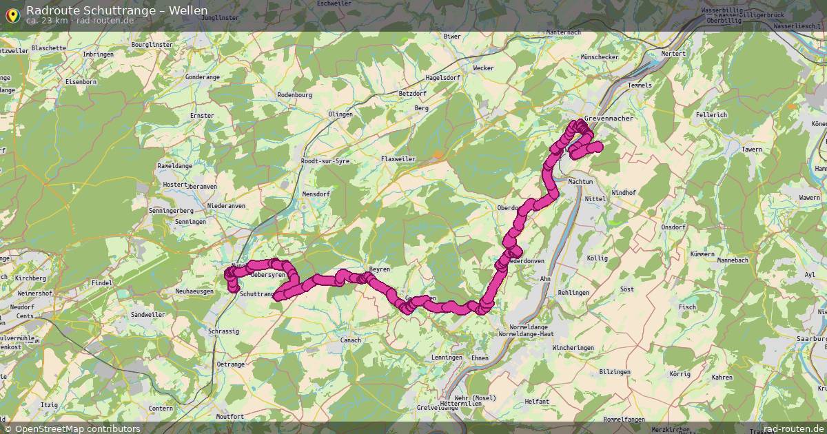 Fahrradroute Schuttrange – Wellen