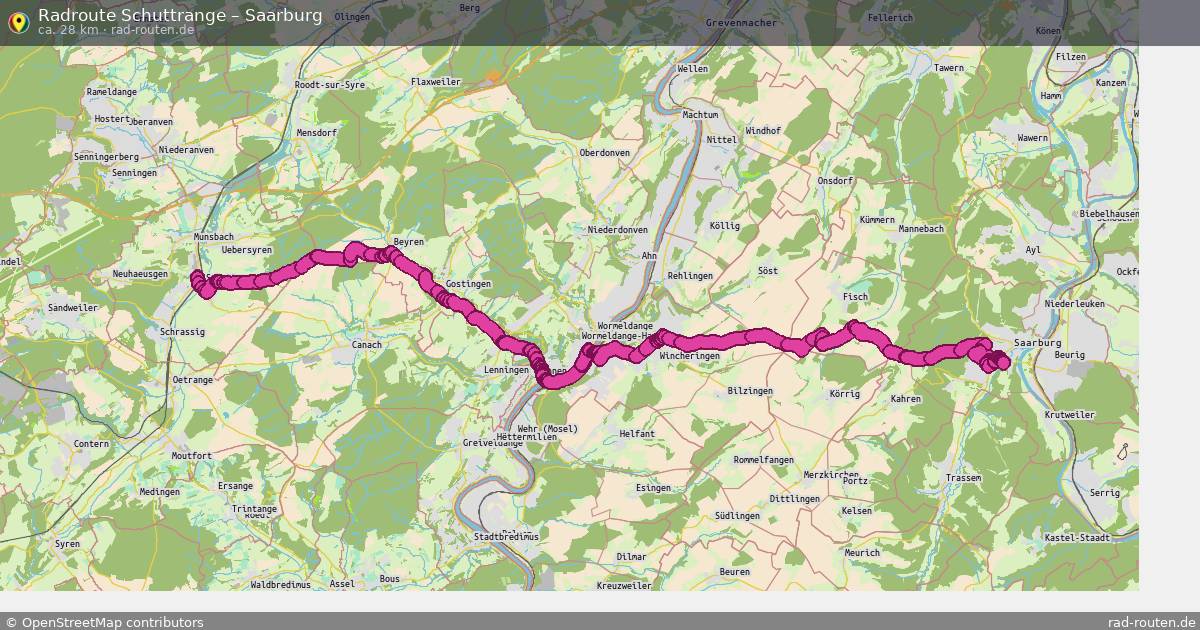 Fahrradroute Schuttrange – Saarburg