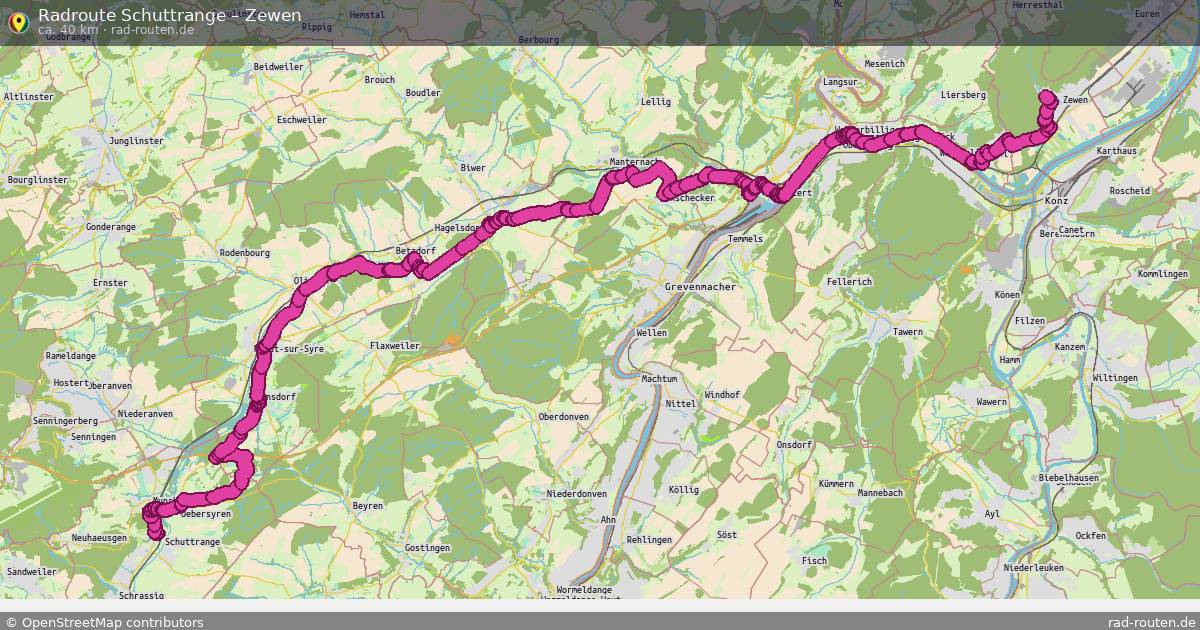 Fahrradroute Schuttrange – Zewen