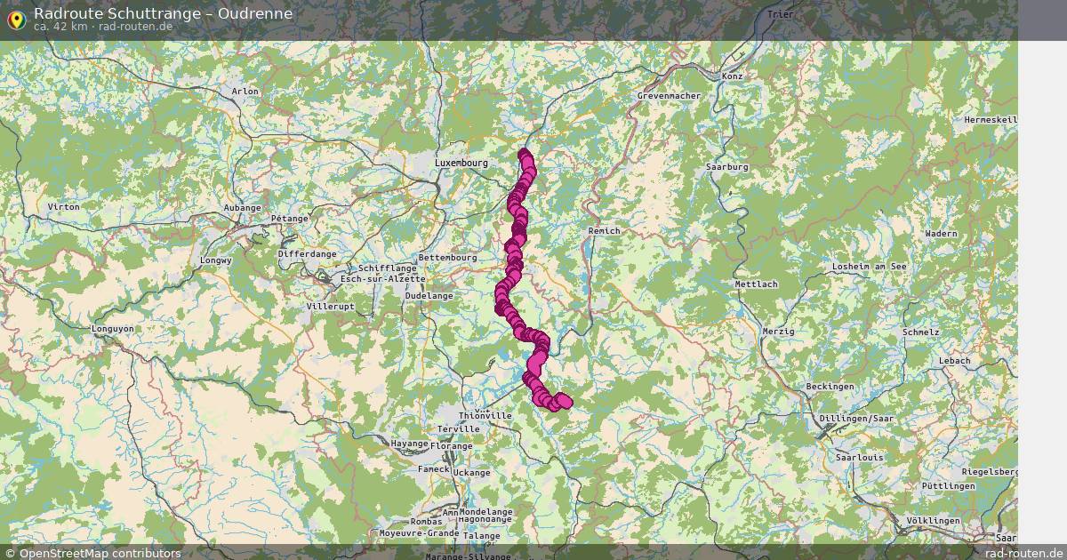 Fahrradroute Schuttrange – Oudrenne