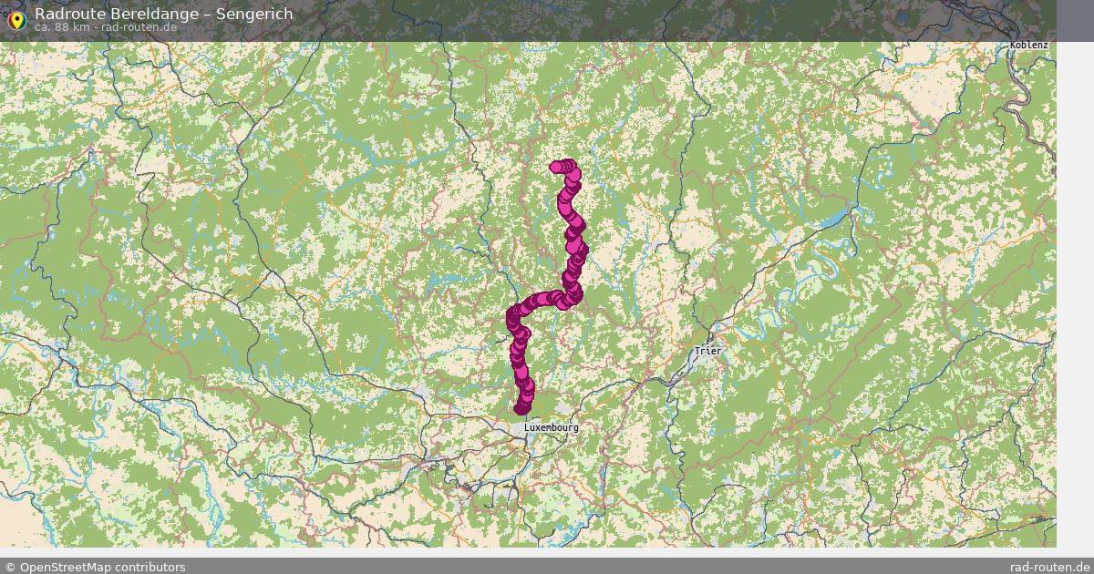 Fahrradroute Bereldange – Sengerich
