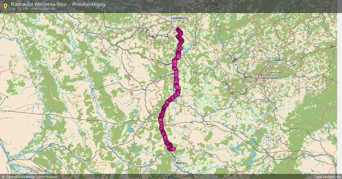 Fahrradroute Weiler-La-Tour – Preutin-Higny