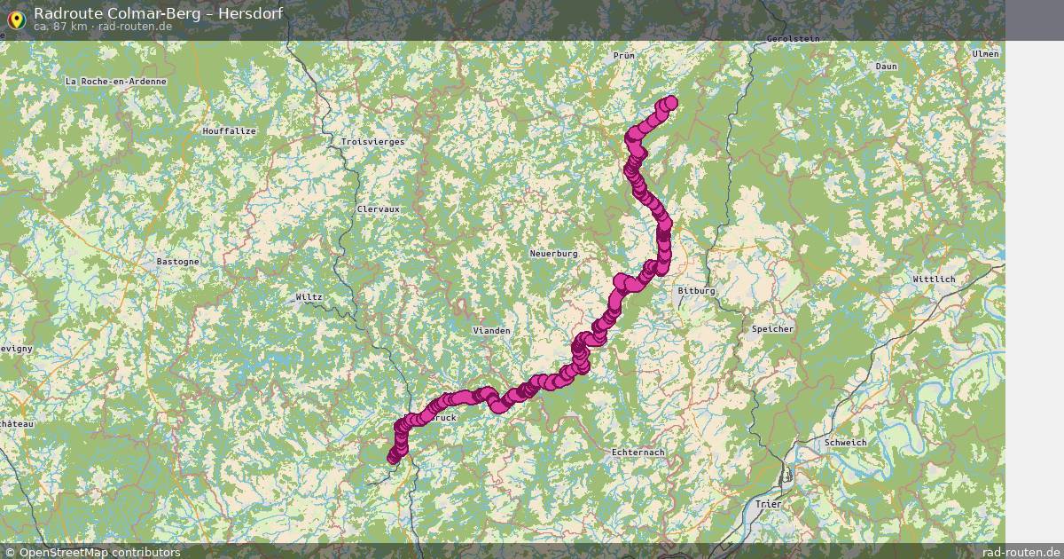 Fahrradroute Colmar-Berg – Hersdorf