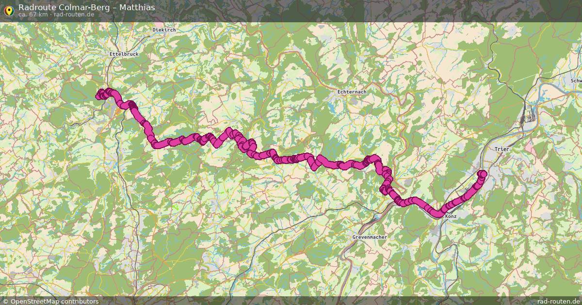 Fahrradroute Colmar-Berg – Matthias