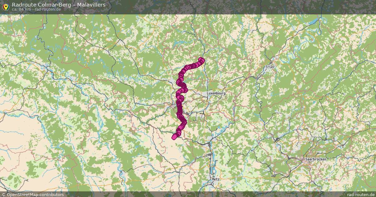 Fahrradroute Colmar-Berg – Malavillers