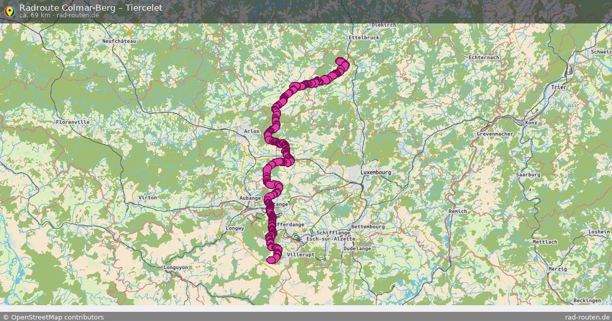 Fahrradroute Colmar-Berg – Tiercelet