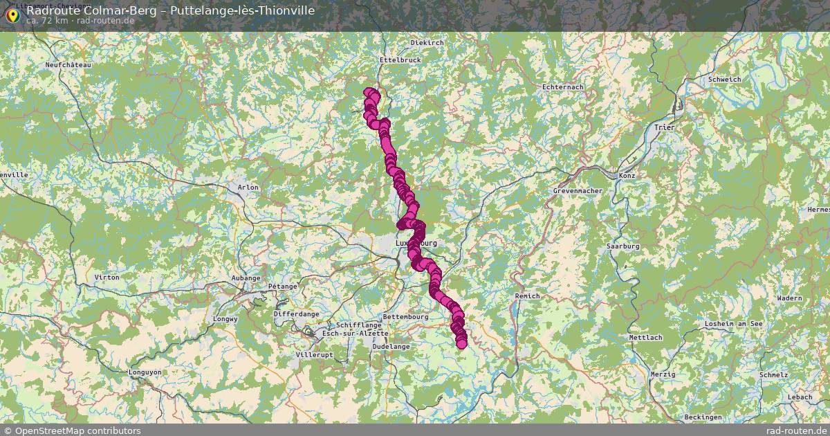 Fahrradroute Colmar-Berg – Puttelange-Lès-Thionville