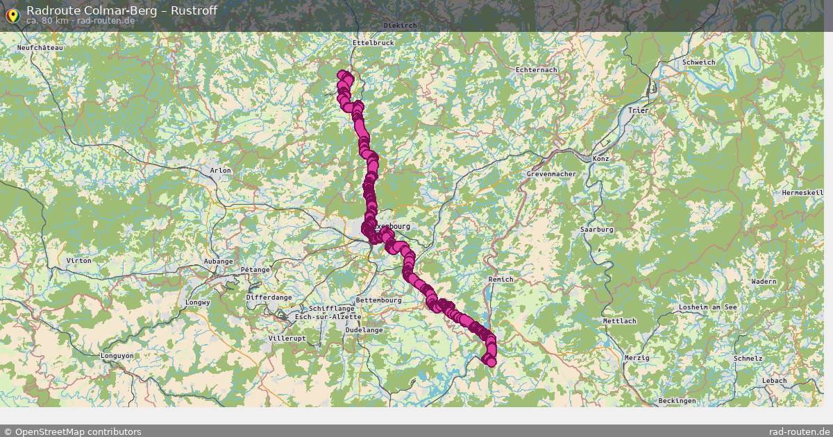 Fahrradroute Colmar-Berg – Rustroff