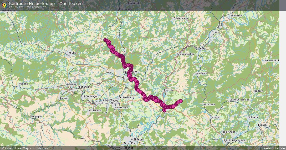 Fahrradroute Helperknapp – Oberleuken