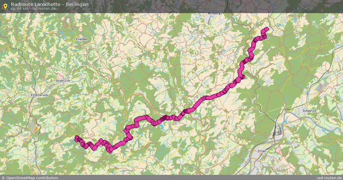 Fahrradroute Larochette – Beilingen