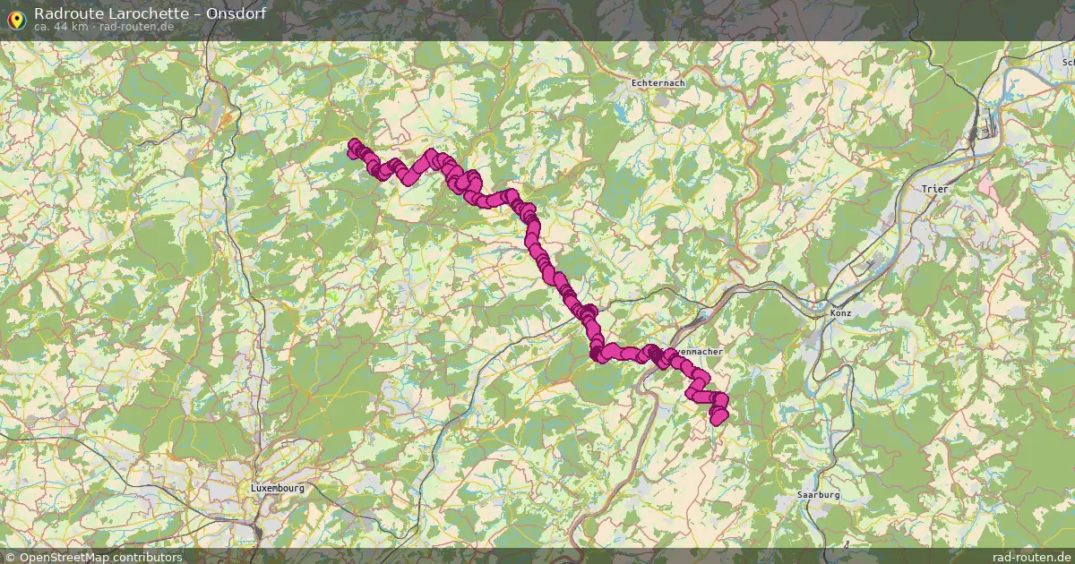 Fahrradroute Larochette – Onsdorf