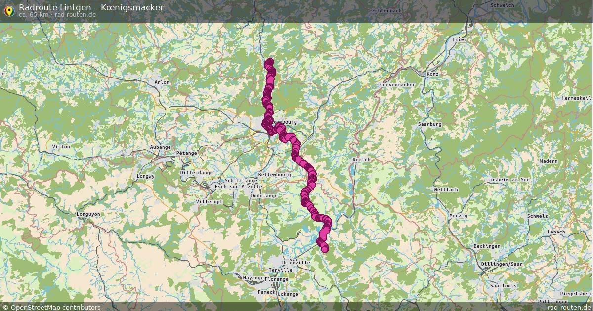 Fahrradroute Lintgen – Kœnigsmacker