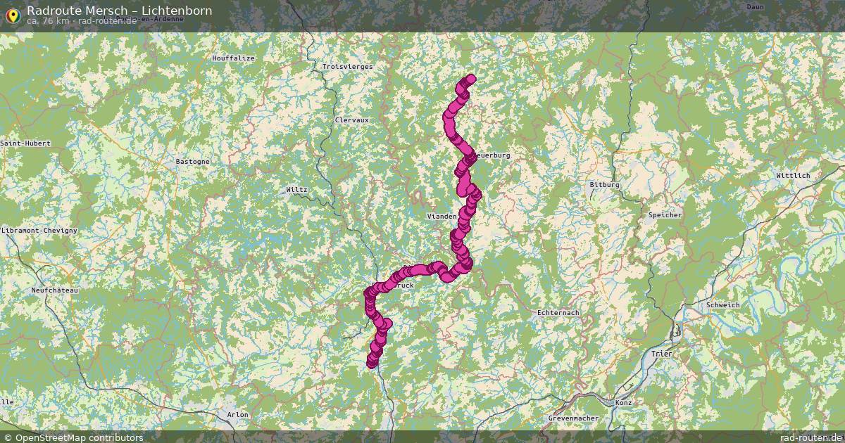 Fahrradroute Mersch – Lichtenborn