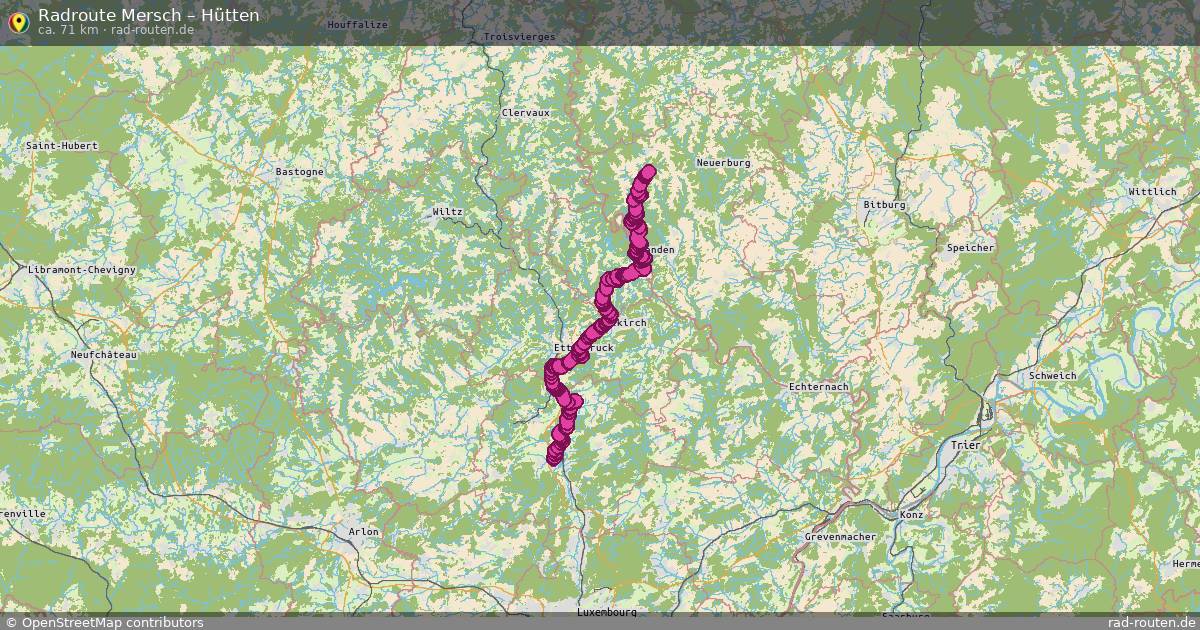 Fahrradroute Mersch – Hütten