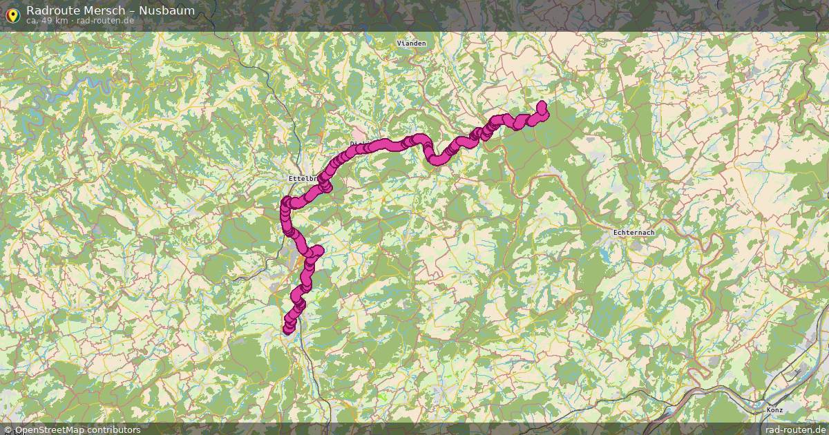 Fahrradroute Mersch – Nusbaum