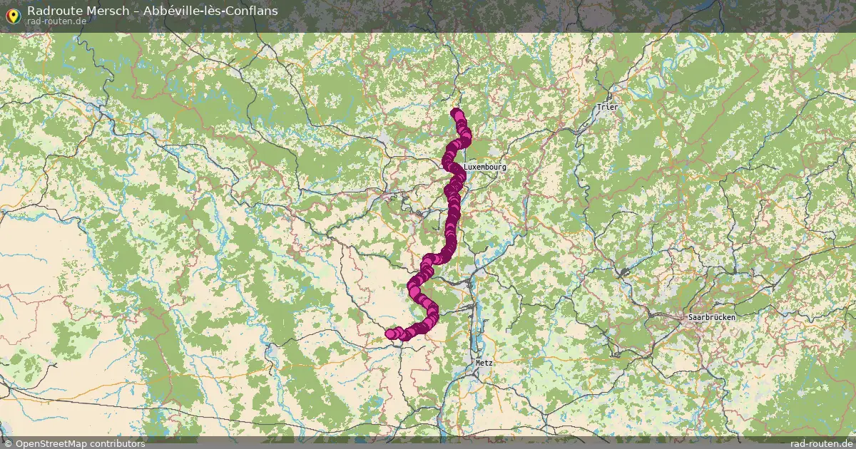 Fahrradroute Mersch – Abbéville-Lès-Conflans