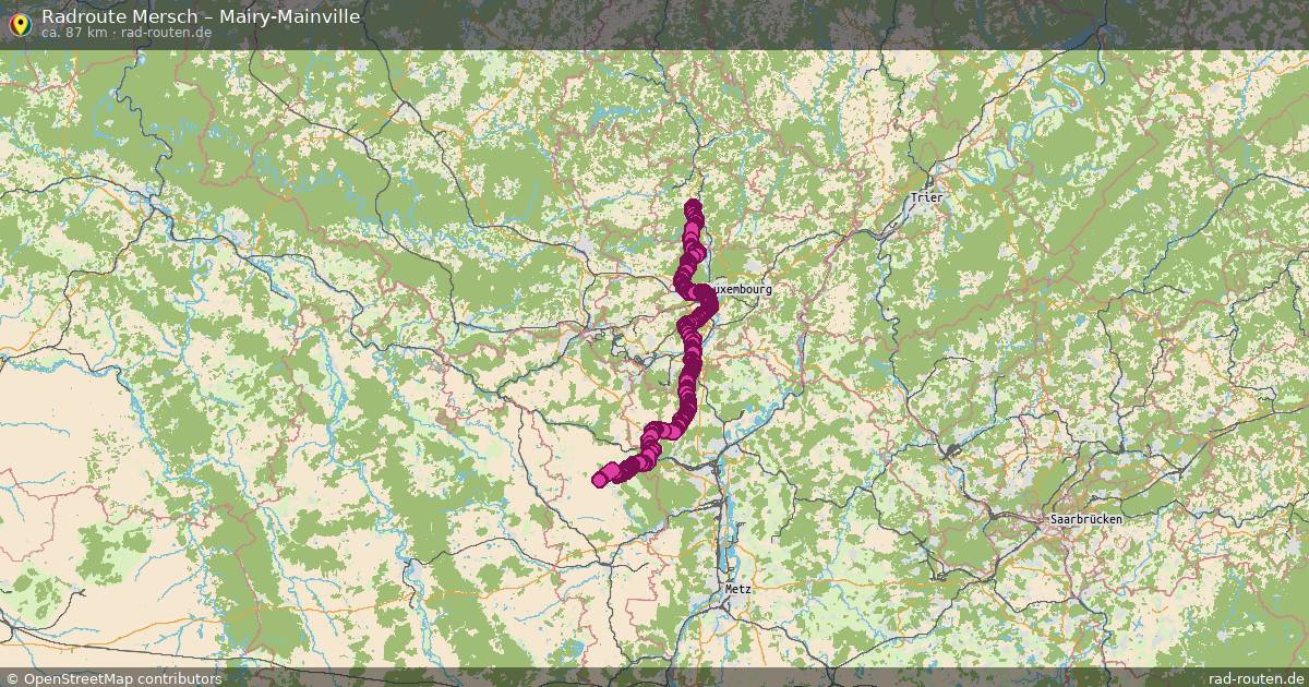 Fahrradroute Mersch – Mairy-Mainville