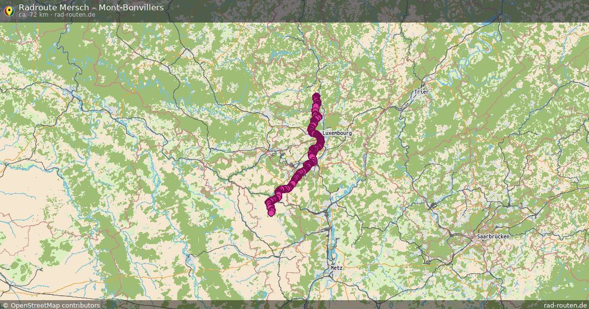 Fahrradroute Mersch – Mont-Bonvillers