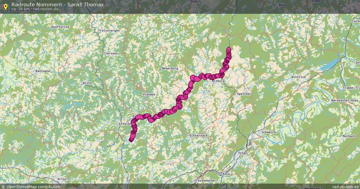 Fahrradroute Nommern – Sankt Thomas