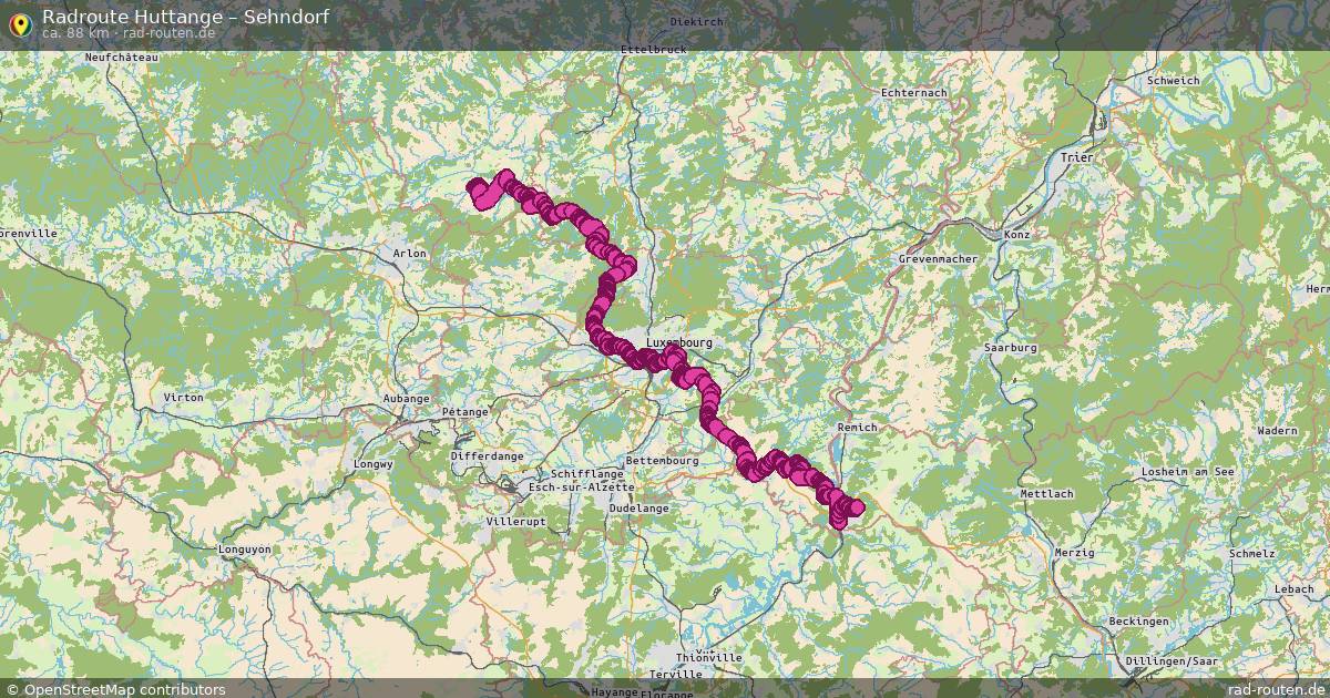 Fahrradroute Huttange – Sehndorf