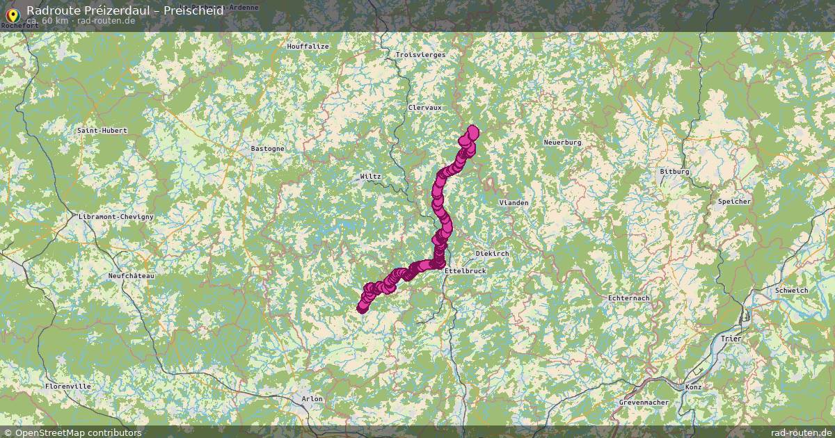 Fahrradroute Préizerdaul – Preischeid