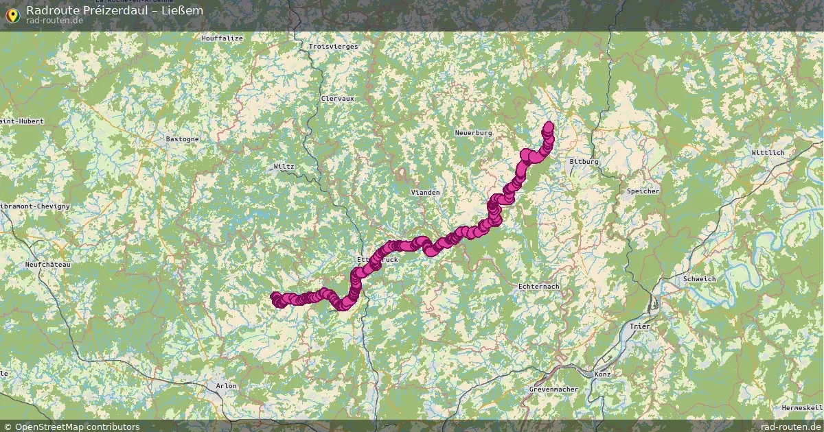 Fahrradroute Préizerdaul – Ließem